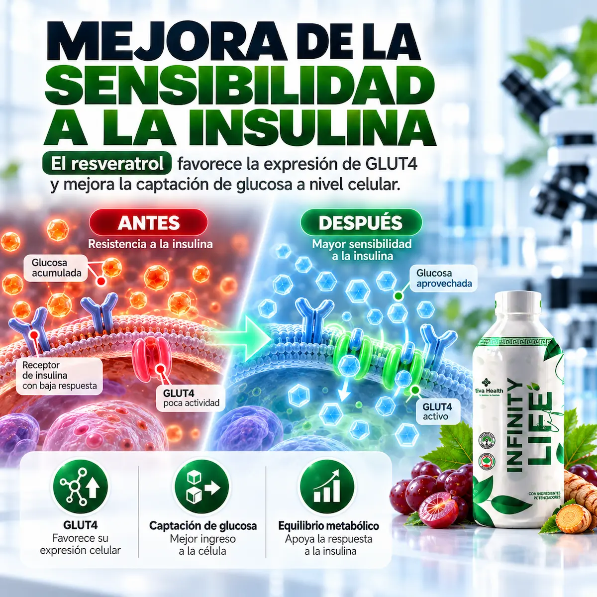 Contexto educativo sobre sensibilidad a la insulina y controles metabólicos