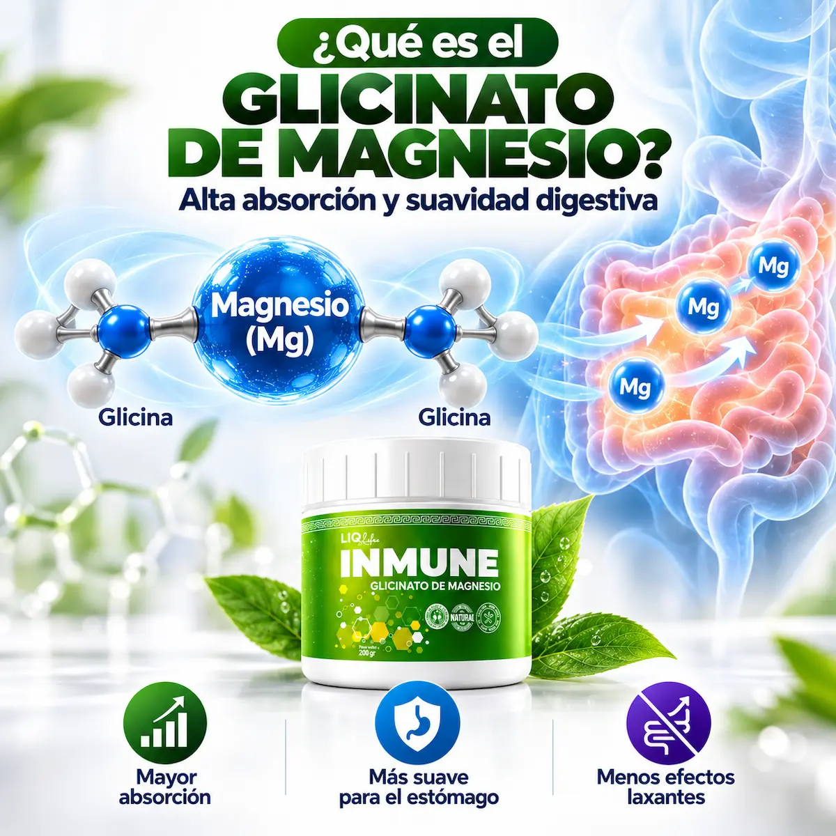 Magnesio unido a glicina declarado en Inmune