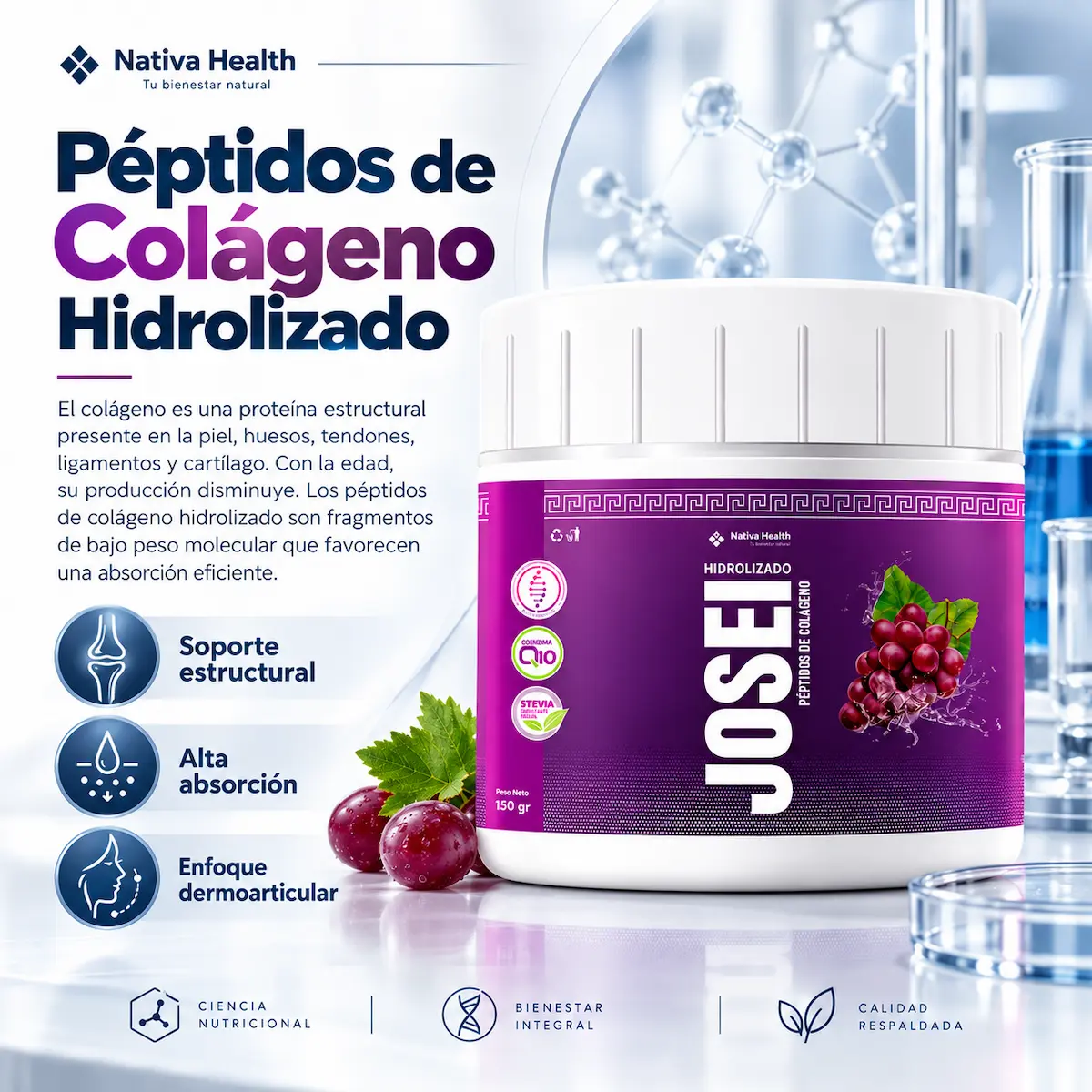 Colágeno hidrolizado declarado en JOSEI