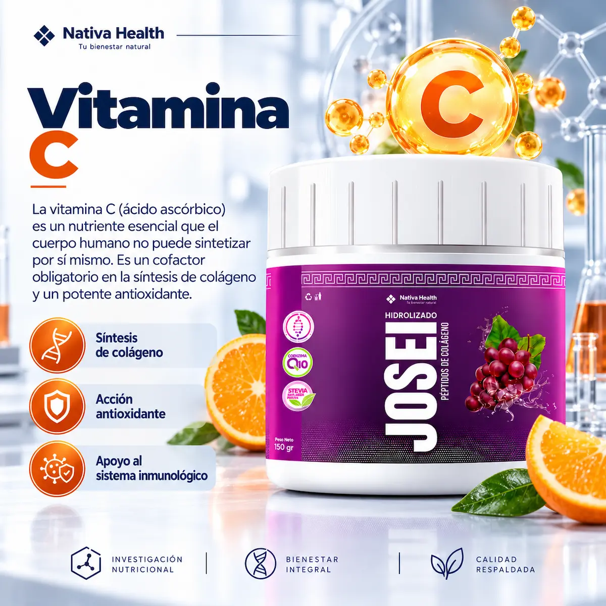 Vitamina C declarada en JOSEI