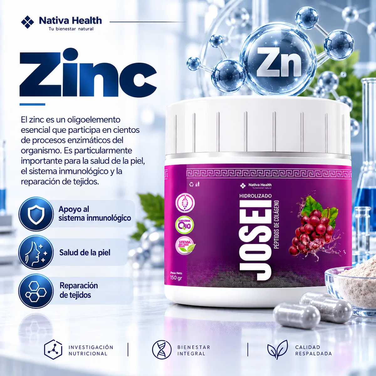 Zinc declarado en JOSEI
