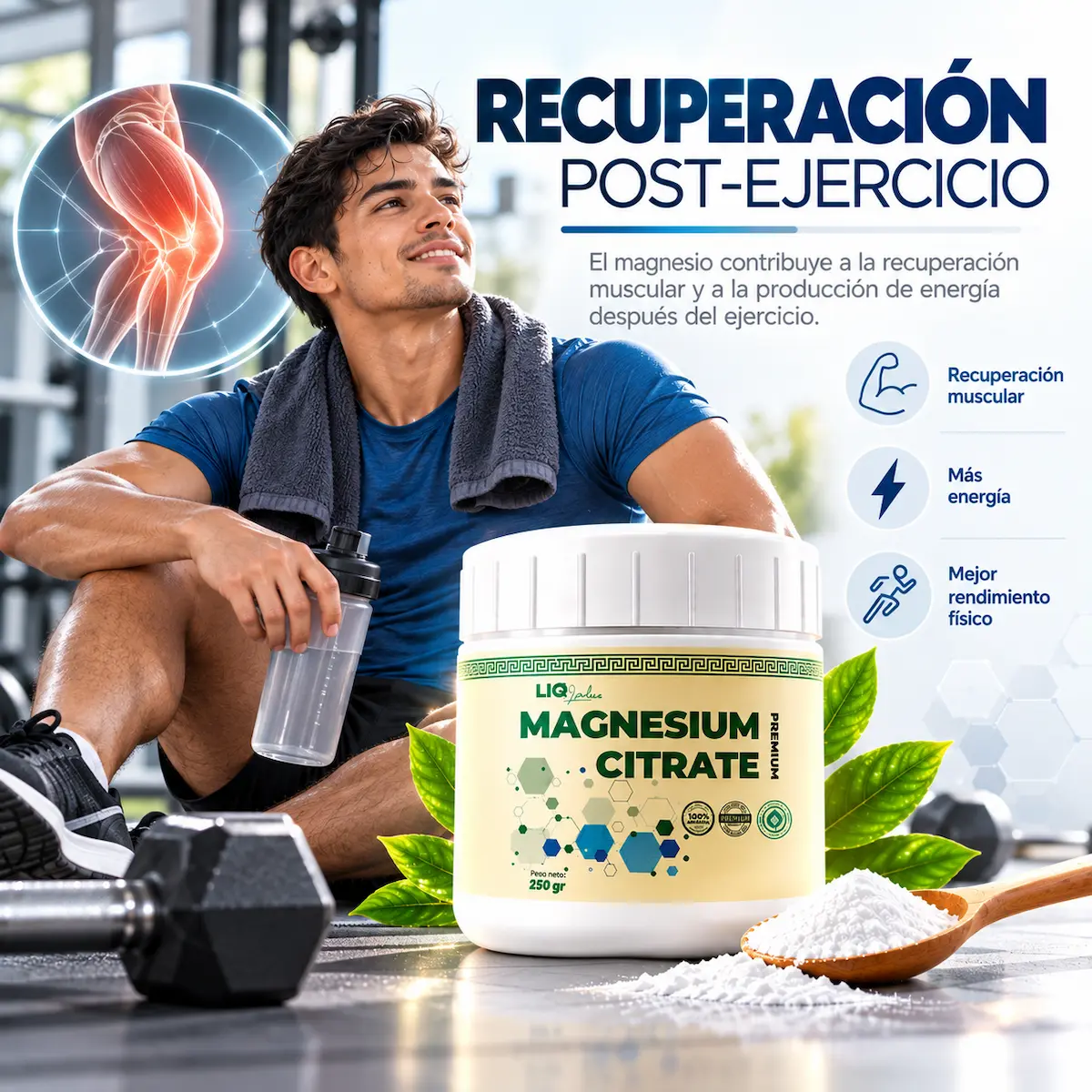 Recuperación tras ejercicio en Citrato de Magnesio