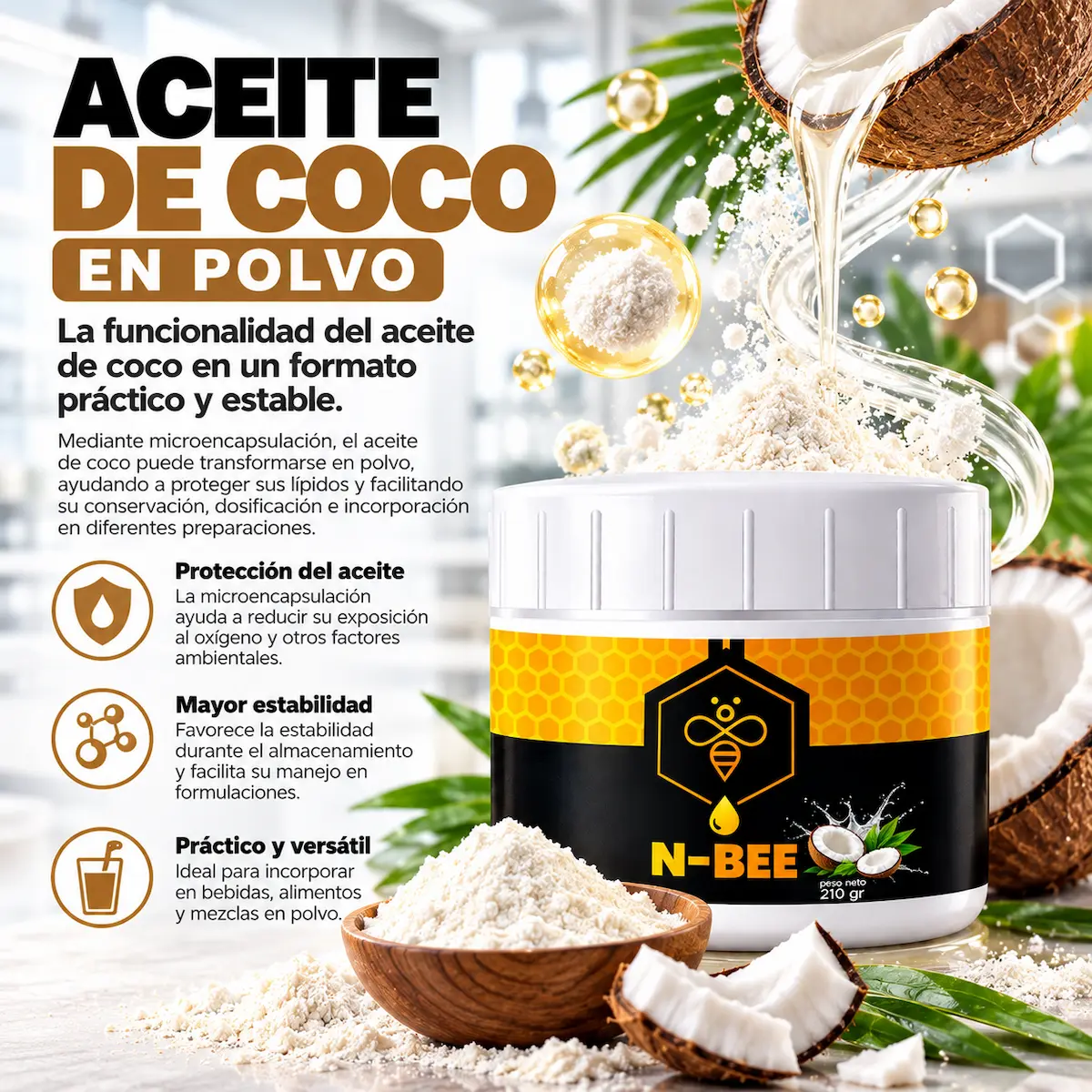 Aceite de coco liofilizado declarada en N-BEE