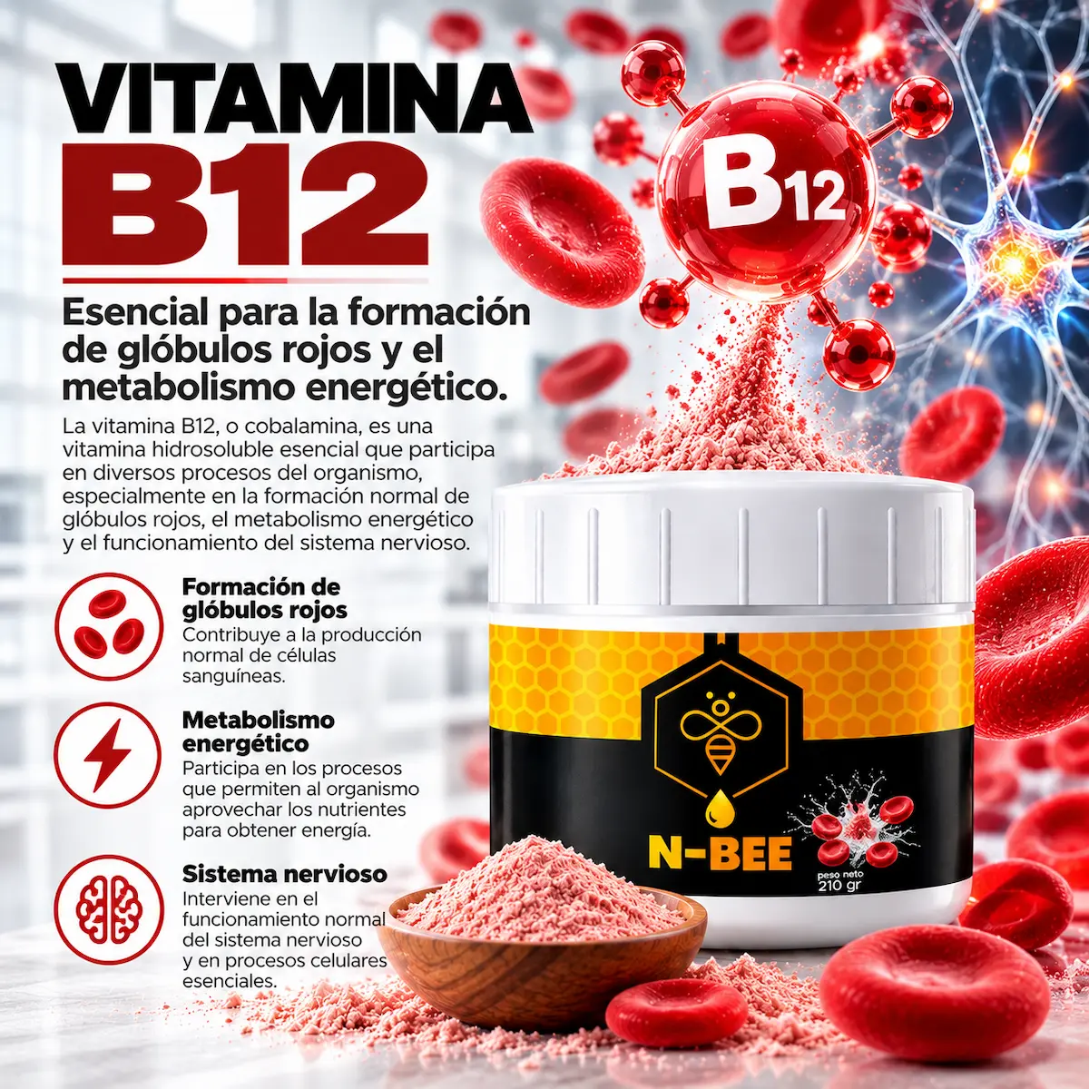 Vitamina B12 declarada en N-BEE