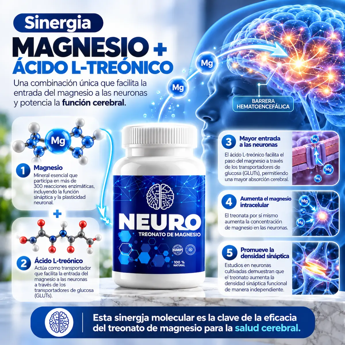 Magnesio y ácido L-treónico declarado en NEURO