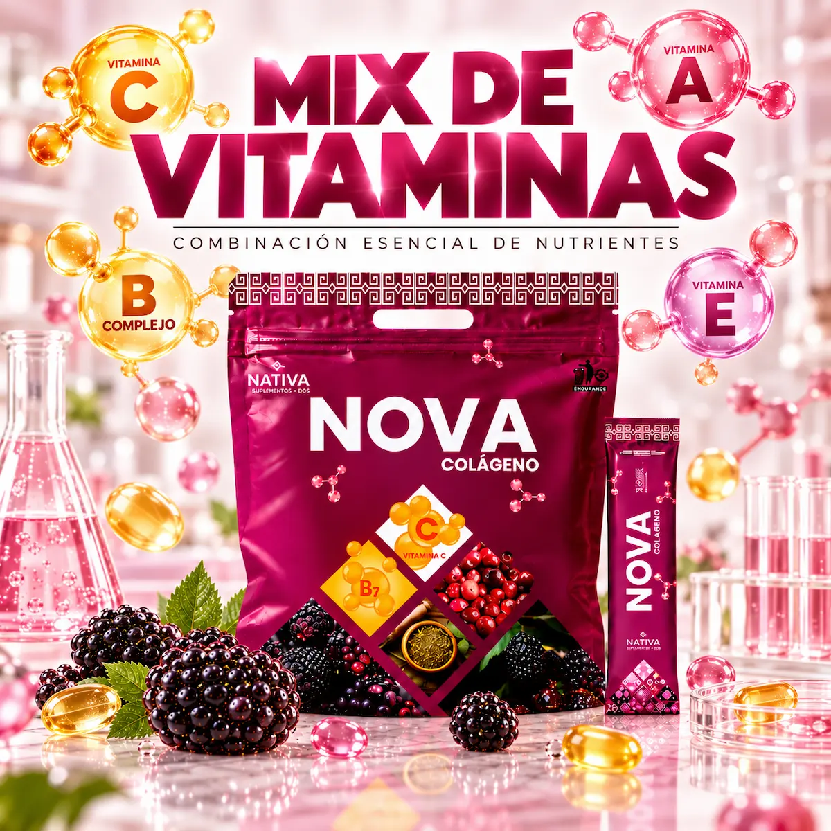 Biotina y vitamina C de Colágeno Nova
