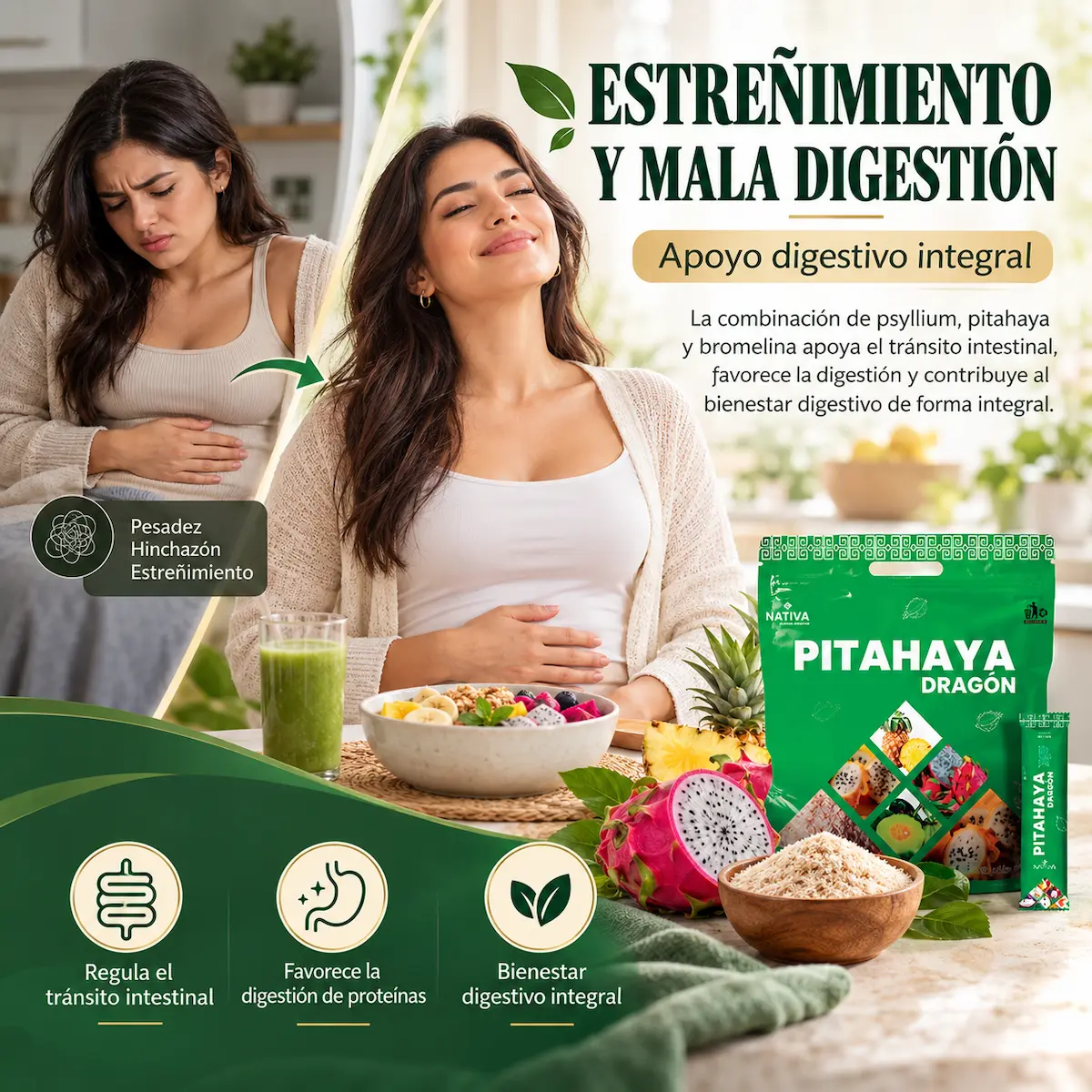 Contexto de bienestar digestivo y hábitos de hidratación