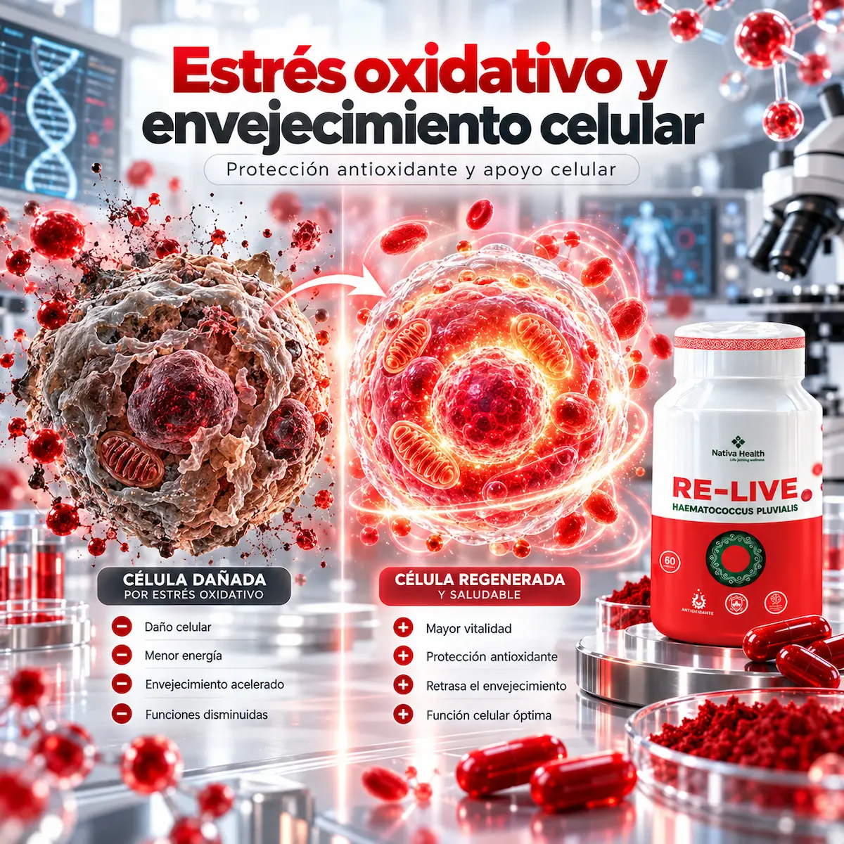 Vitamina E declarada en la fórmula de RE-LIVE Visión