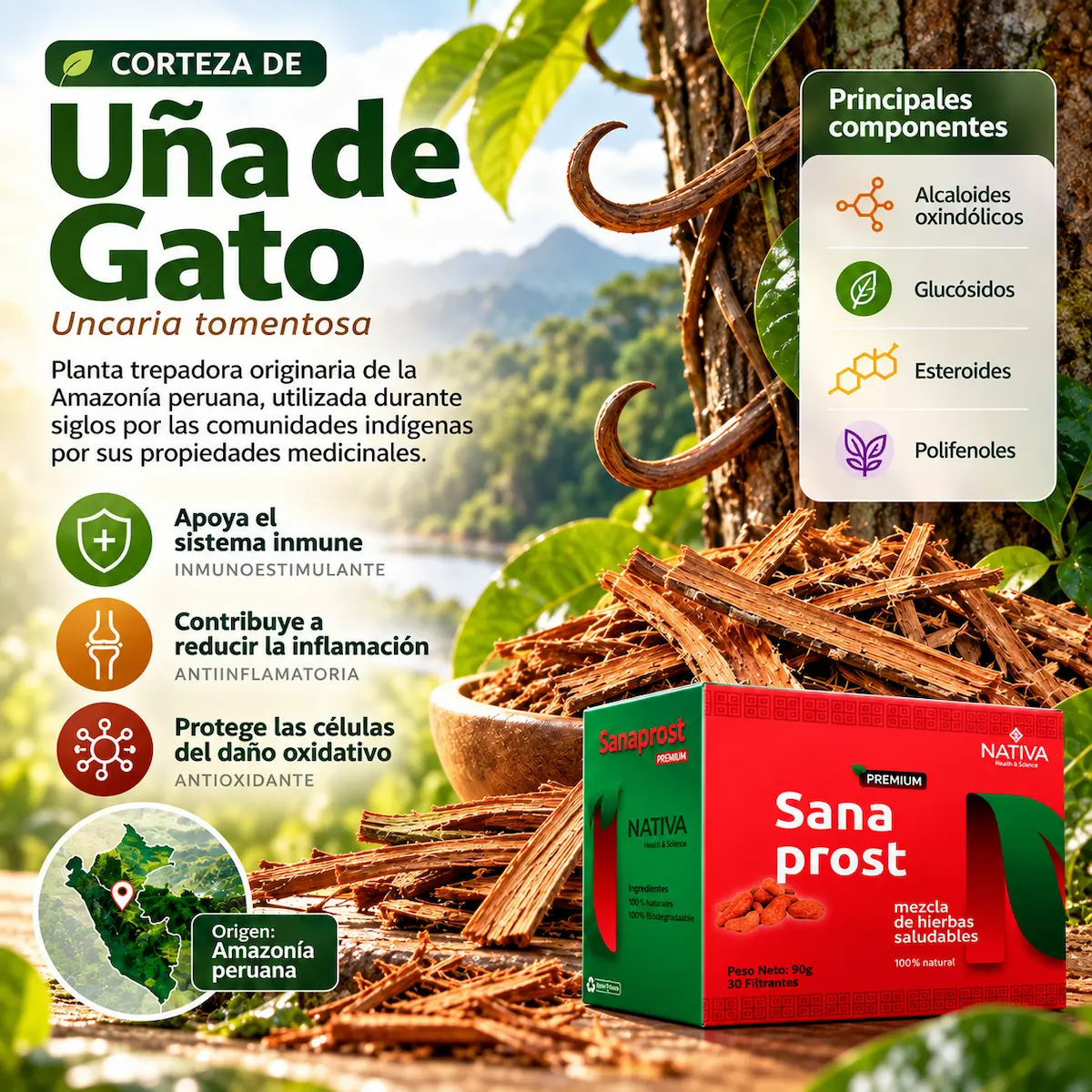 Uña de gato declarada en Sana Prost
