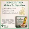 Hombre sosteniendo bebida detox amarilla; cajas y sticks de WUI DTX. Frase “Limpia y protege tu sistema digestivo”.