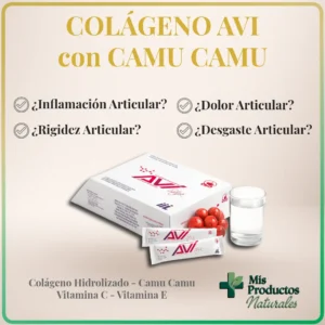 Fórmula de colágeno hidrolizado AVI con Camu Camu vitamina C natural y vitamina E soporte antioxidante