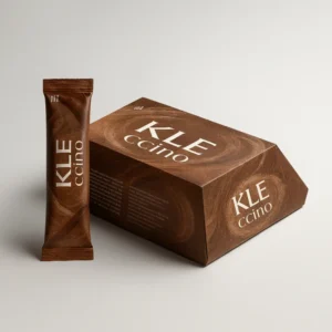 Sobres de KLE CCINO, el más delicioso capuccino sin lactosa para disfrutar sin inflamación.