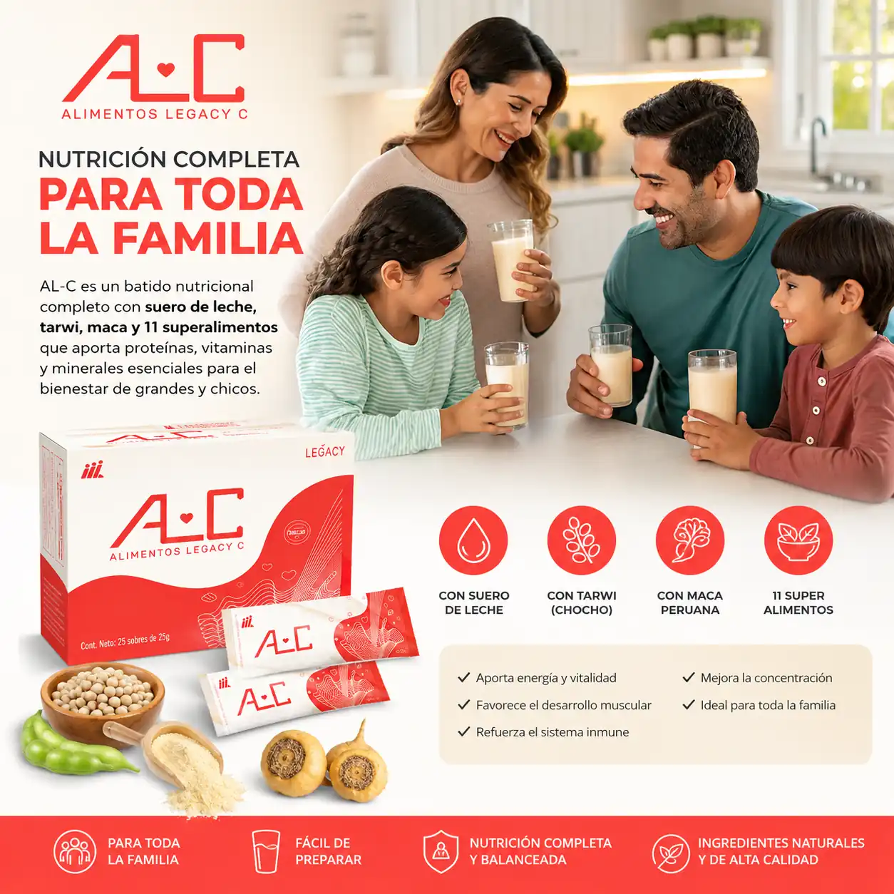 ALC batido nutricional natural – suplemento con suero de leche