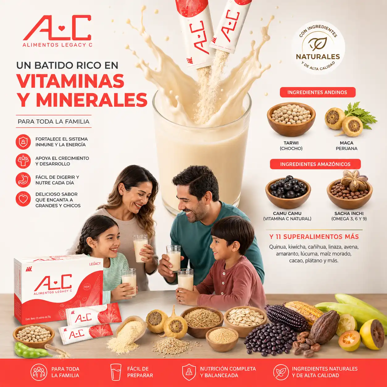 Batido rico en vitaminas y minerales con AL-C