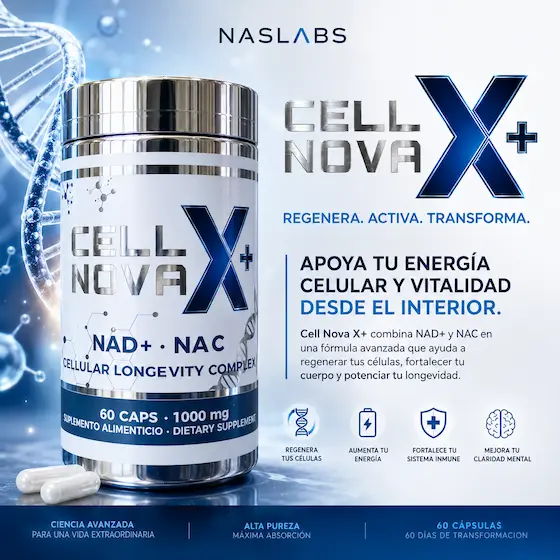 Cell Nova X Plus suplemento de biohacking celular – 60 cápsulas de alta pureza