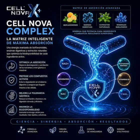 Cell Nova Complex – sinergia molecular de astragalus, betaína y piperina