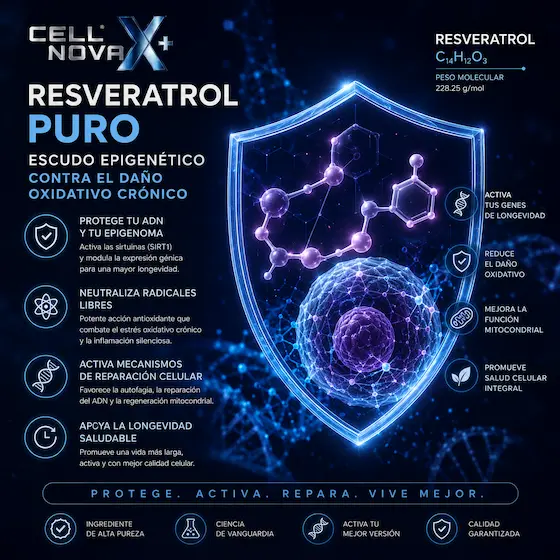 Resveratrol Puro – activador de sirtuinas para longevidad