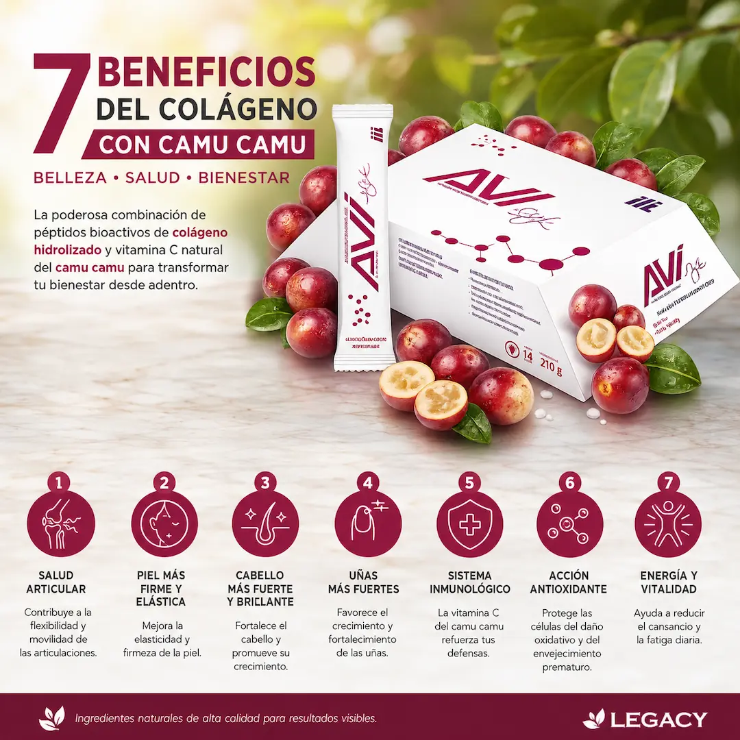Beneficios del Colágeno con Camu Camu – articulaciones y piel saludables con LEGACY