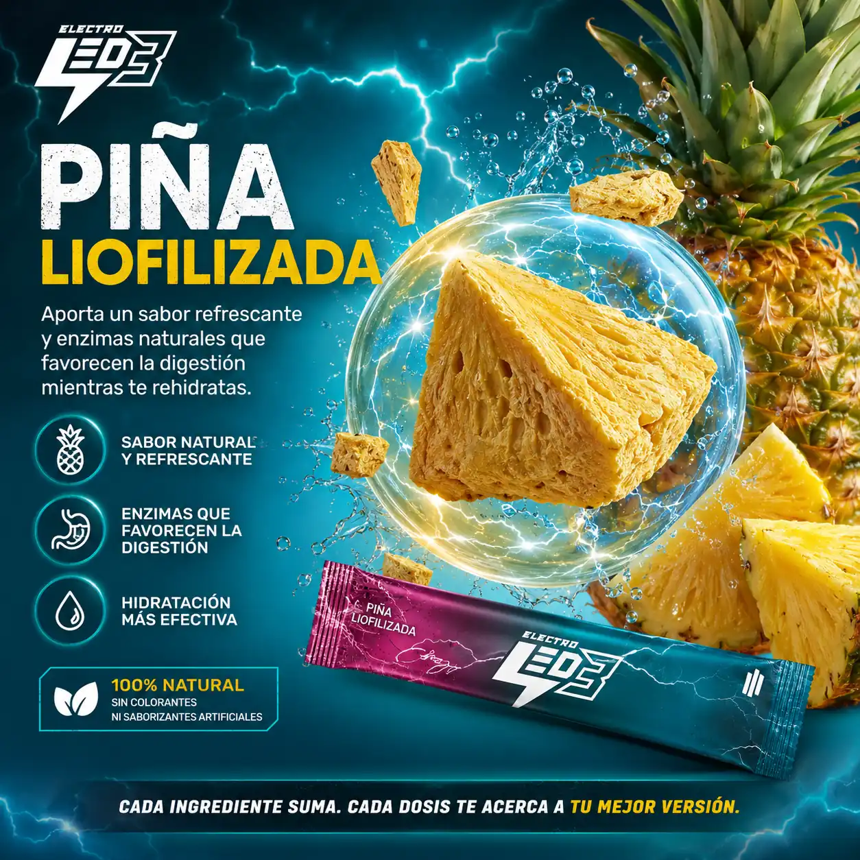 Piña Liofilizada – sabor refrescante y enzimas naturales