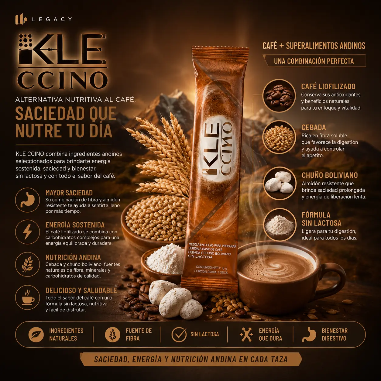 Alternativa nutritiva al café – KLE CCINO capuccino sin lactosa