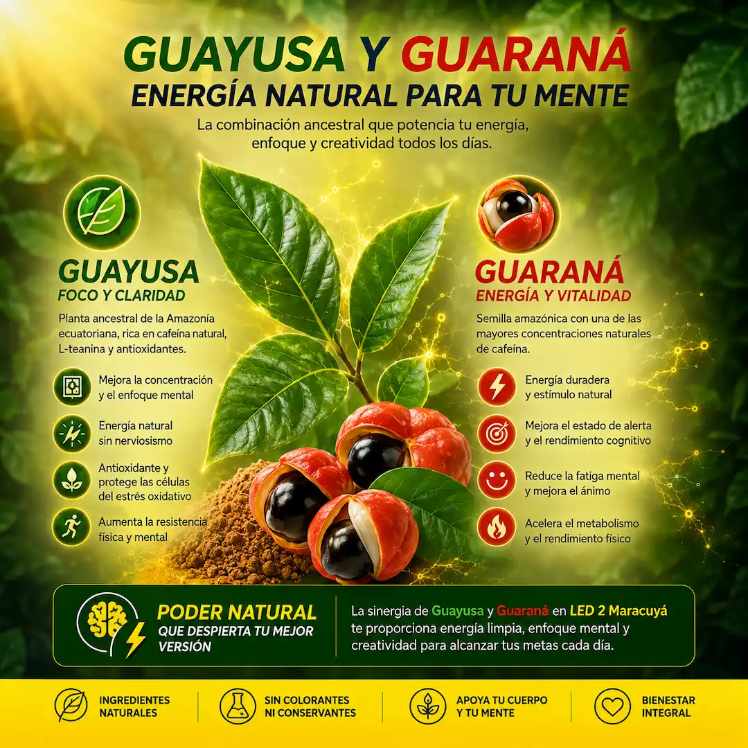 Guayusa Ecuatoriana y Guaraná – energía limpia y prolongada
