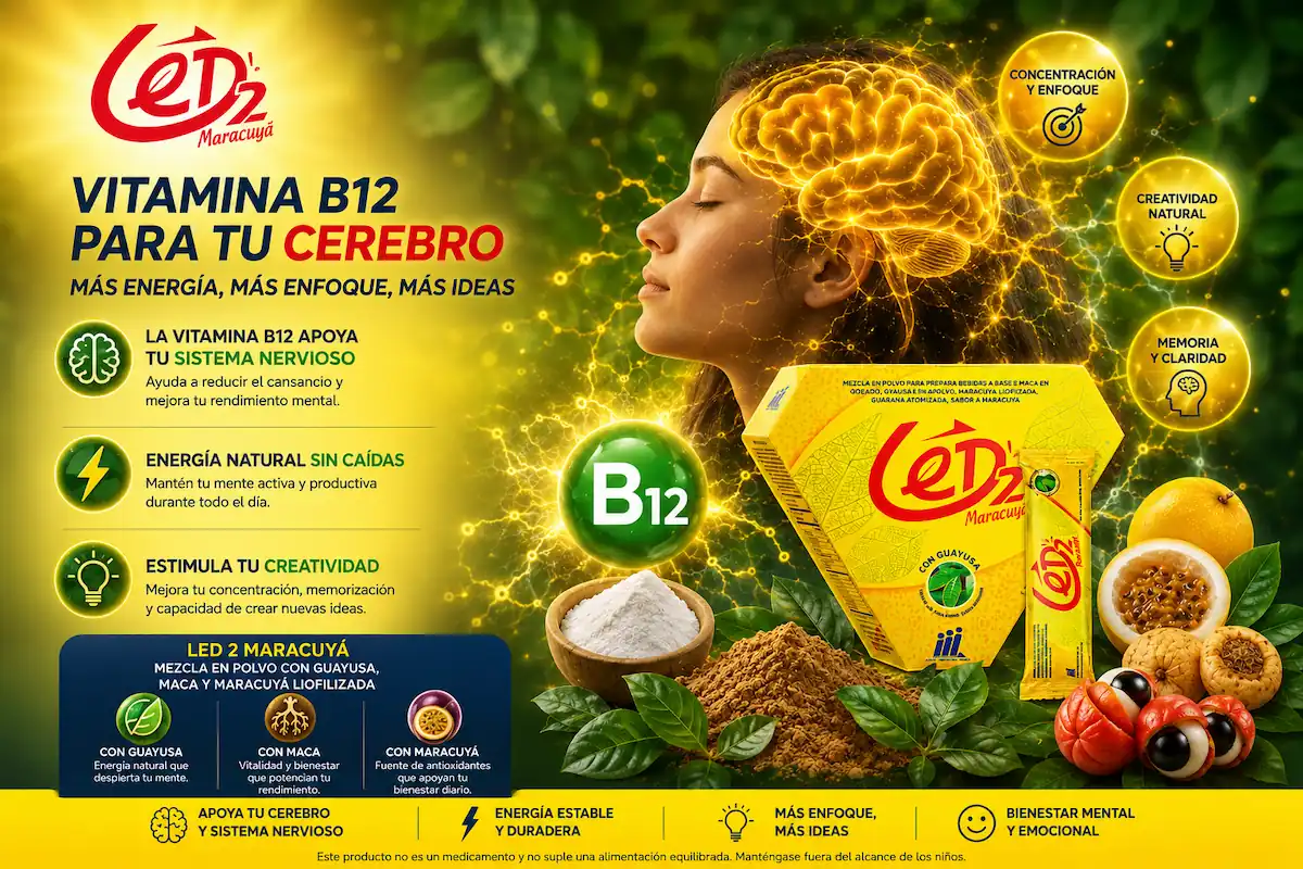 Vitamina B12 para el cerebro con LED 2 Maracuyá