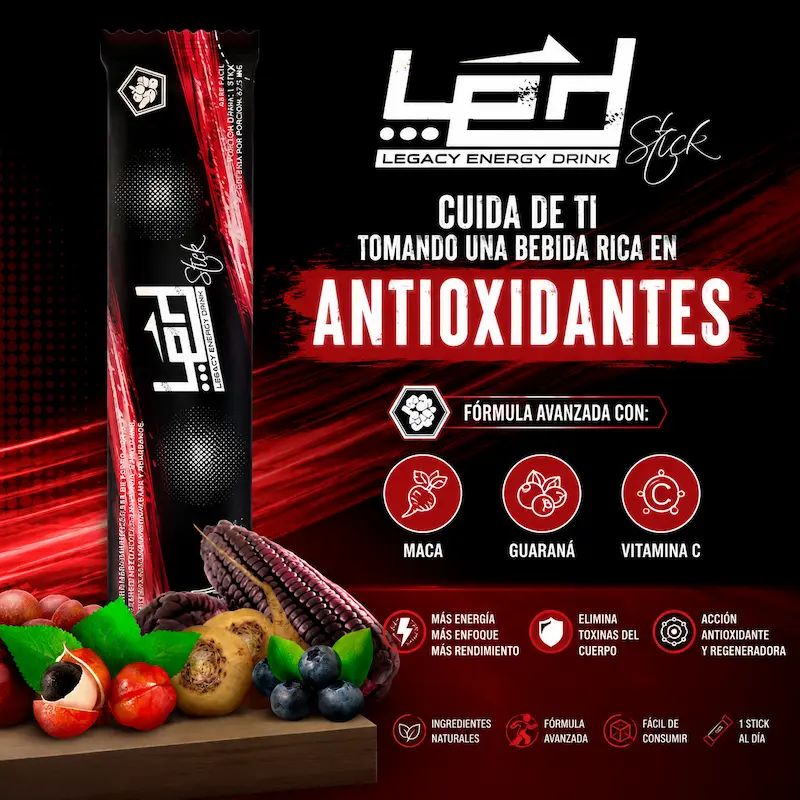 LED Legacy Energy Drink bebida energizante natural – suplemento con vitamina C