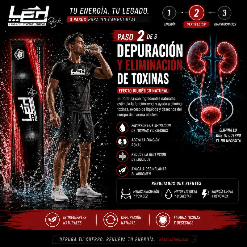 Eliminar toxinas del cuerpo con LED Legacy Energy Drink