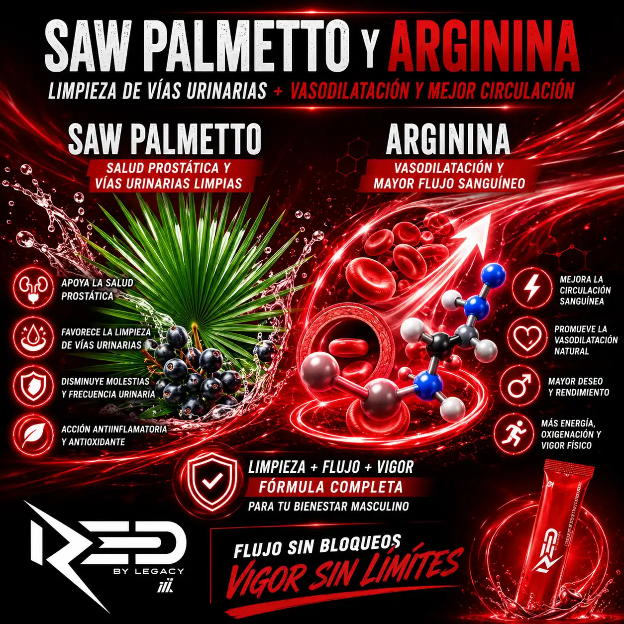 Saw Palmetto y Arginina – salud vascular y vasodilatación
