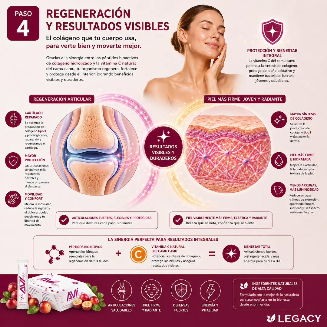 Regeneración celular con colágeno hidrolizado y camu camu – resultados visibles